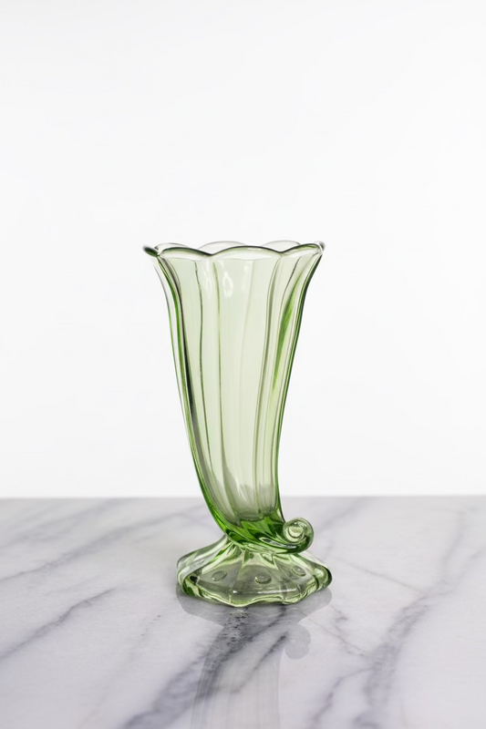Vintage Art Deco Green Depression Glass
