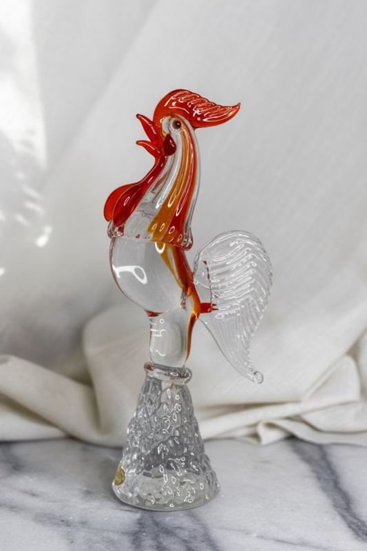 Vintage Glass Rooster Figurine