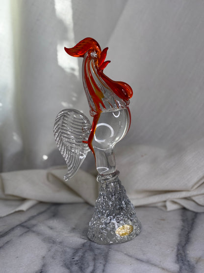 Vintage Glass Rooster Figurine
