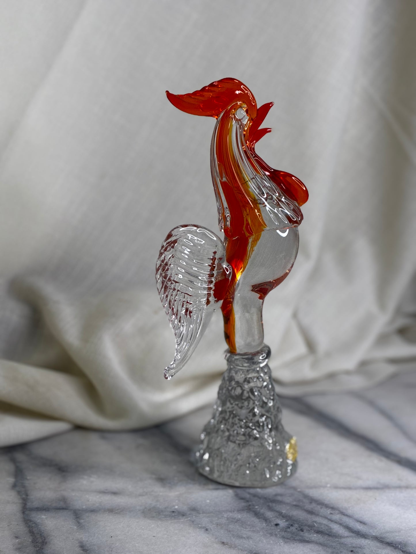 Vintage Glass Rooster Figurine