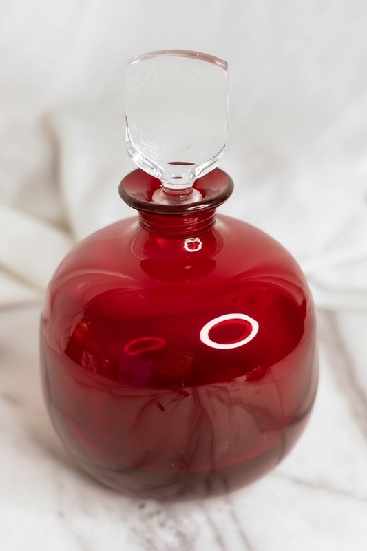 Vintage Ruby Red Glass Decanter