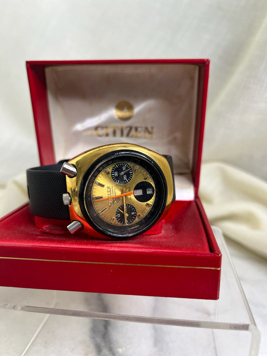 Vintage gold-tone Citizen 8110 Bullhead Challenge Timer Watch