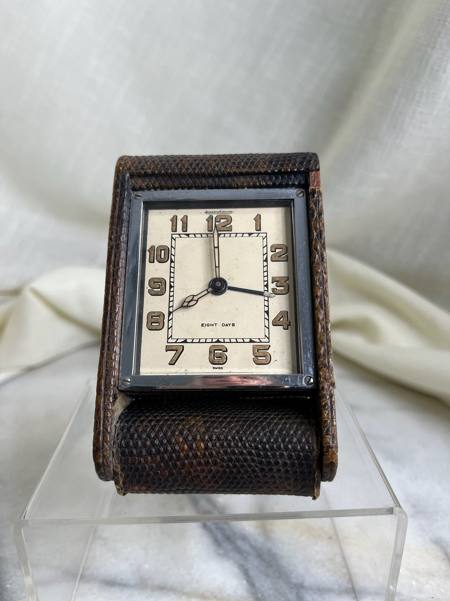 Jaeger-LeCoultre 8 day travel alarm clock.