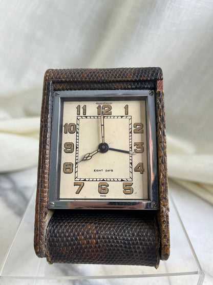 Jaeger-LeCoultre 8 day travel alarm clock.